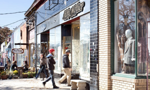 people walking outdoors in a city
