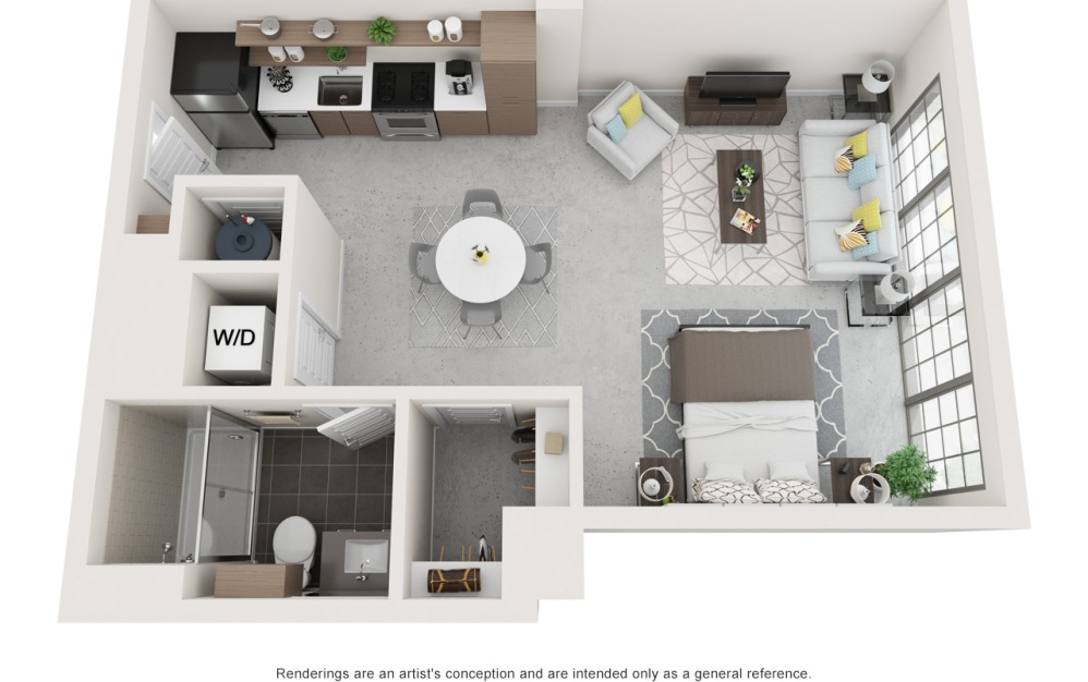 The Winn - Studio floorplan layout with 1 bathroom and 575 square feet