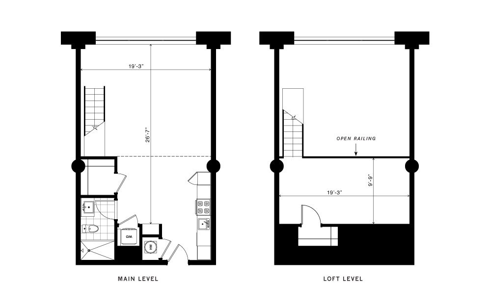 The Foundry - 1 bedroom floorplan layout with 1 bath and 900 square feet.